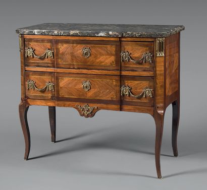 Chest of drawers, the facade with a slight...