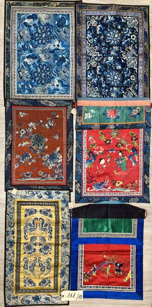 CHINE - XIXe siècle.
Set of thirteen rectangular...