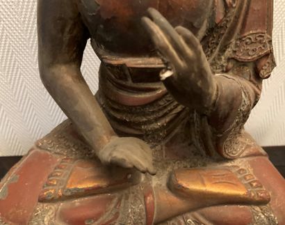 CHINE - XVIIe-XVIIIe siècles.
Wooden Buddha...