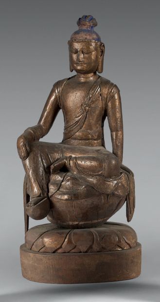 CHINE - XIXe siècle.
Statuette of Guanyin...