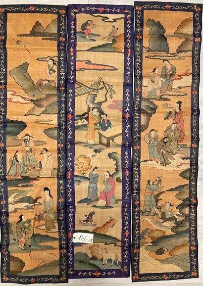 CHINE - XXe siècle.
Set of fifteen rectangular...