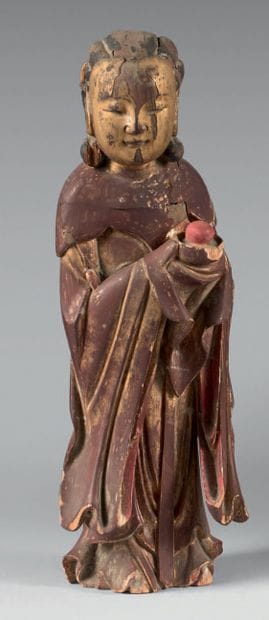 Chine - XVIIIe siècle.
Statuette in red,...