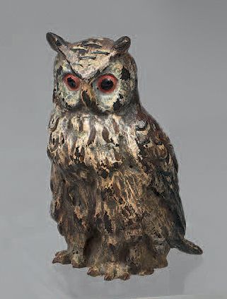 Owl. Marked Geschützt. H. : 8,5 cm. L. :...