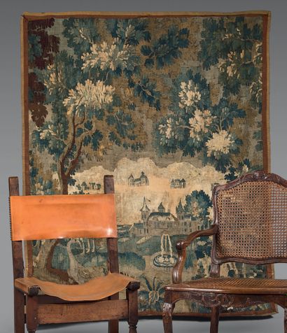 Fragment of Verdure d'Aubusson with decoration...
