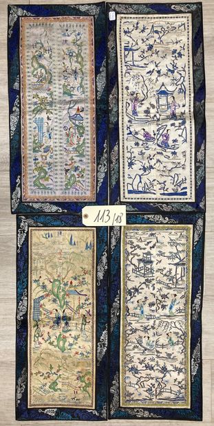 CHINE - XIXe siècle.
Set of eighteen rectangular...