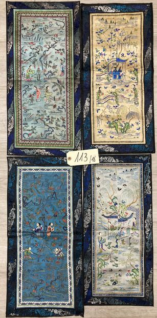 CHINE - XIXe siècle.
Set of eighteen rectangular...