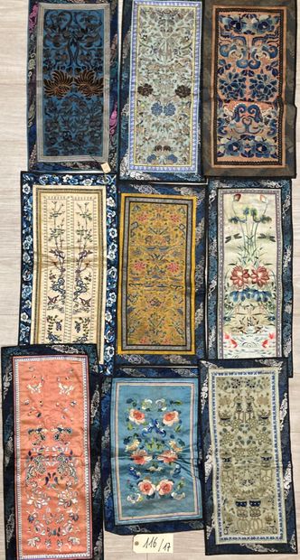 CHINE - XIXe siècle.
Set of seventeen rectangular...