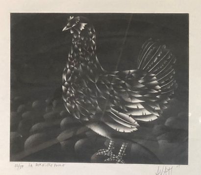 Mario AVATI (1921-2009) :
THE LAST HEN. 
Black...