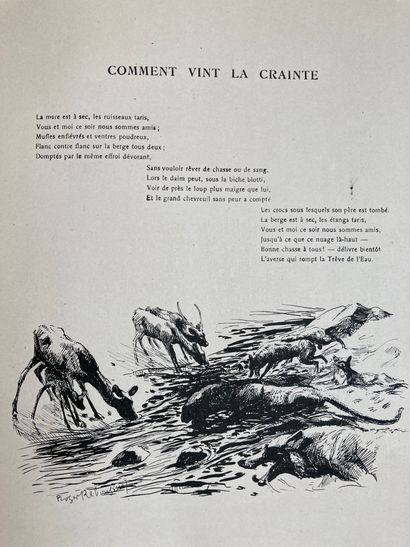 
Trois volumes à dos relié, Kipling : - Le...