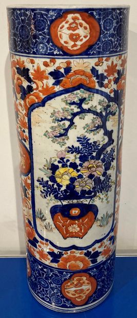 Porte-parapluies cylindrique en porcelaine...