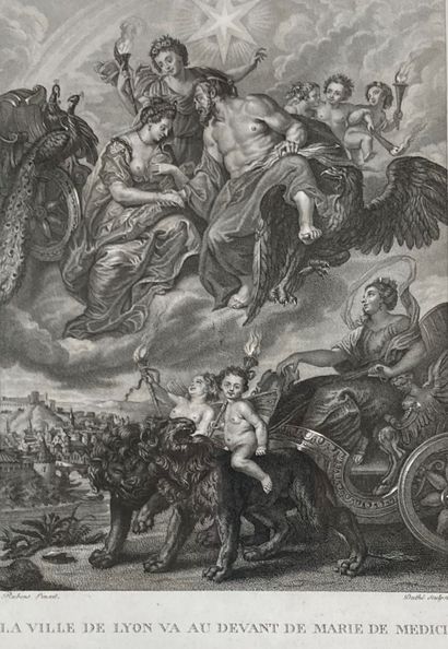 Two engravings in black, after Rubens, taken...