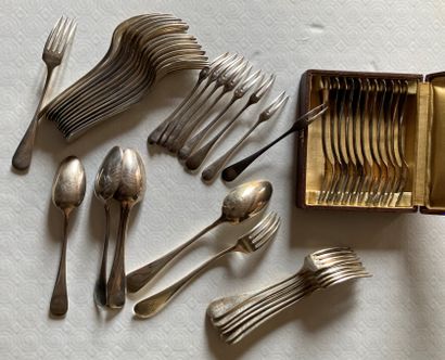 Set in silver plated metal, uniplat model,...