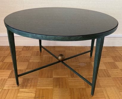 Table basse en métal à patine vert bronze,...