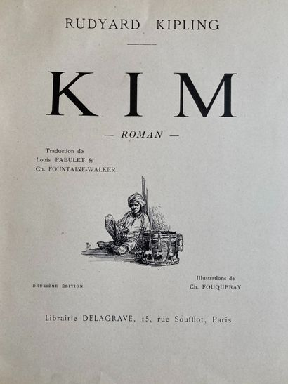
Trois volumes à dos relié, Kipling : - Le...