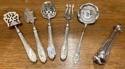 Candy service of four pieces in silver (950),...