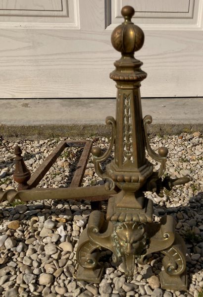 Paire de chenets en bronze, à décor d’un...