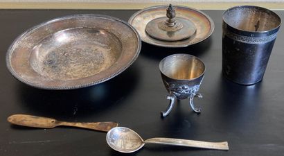 Silver set (950), including : a porridge...