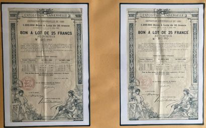 Two Bonds of 25 francs to the bearer. In...