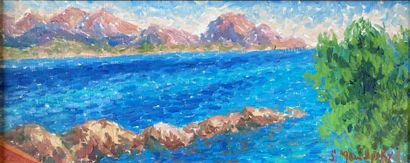 Serge MENDJISKY (1929-2017): SEASIDE. Oil...
