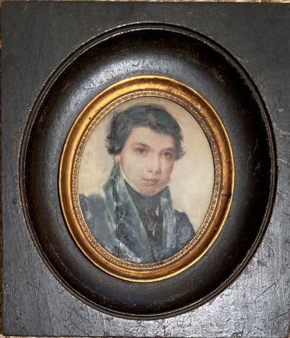 Miniature ou procédé, représentant un jeune...