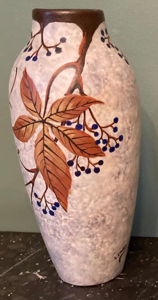 Louis DAGE (1885-1963): - Ceramic vase decorated...