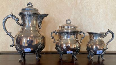Part of coffee service in silver plated metal,...