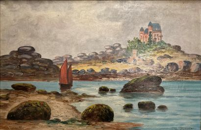 Raymond BLOSSER, 20th century. SEASIDE WITH...