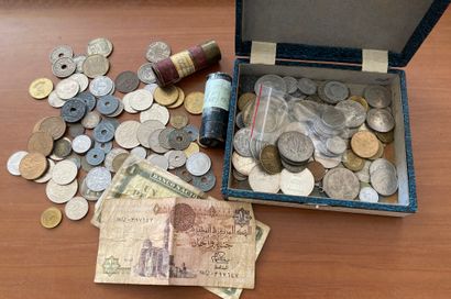 Set of dismantled coins, some pierced, some...