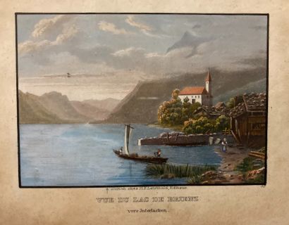 19th century SWISS SCHOOL: -MOUNT BLANC WITH...