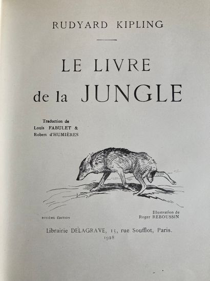 
Trois volumes à dos relié, Kipling : - Le...