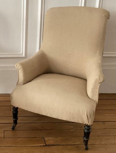 
Lot including : - small armchair with turned...