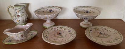Earthenware set with Moustiers decoration...