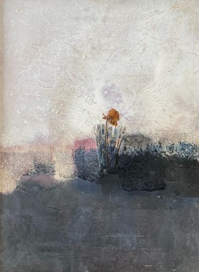BROTHER: FLOWER IN A LANDSCAPE. Mixed media,...