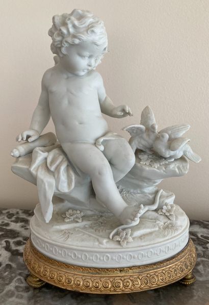 Petit groupe en biscuit, représentant Amour...