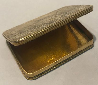Tabatière en pomponne à décor de paysages...