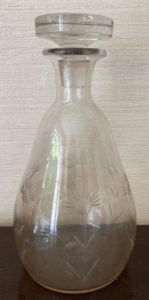 
Part of glass service in crystal with engraved...
