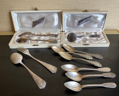 Silver set (950) including : a child's cutlery...