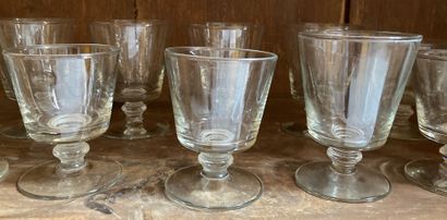 Service of glasses of truncated cone shape...