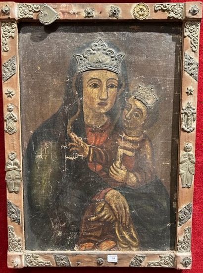 17th century HISPANIC SCHOOL: VIRGIN WITH...