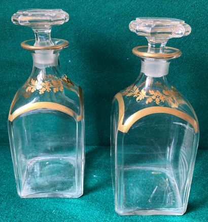 Two bottles of crystal liquor cellar, the...