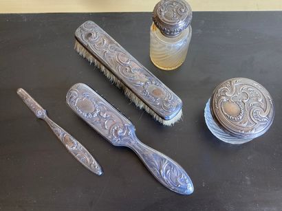 Part of garniture of toilet in crystal and...