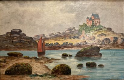 Raymond BLOSSER, 20th century. SEASIDE WITH...