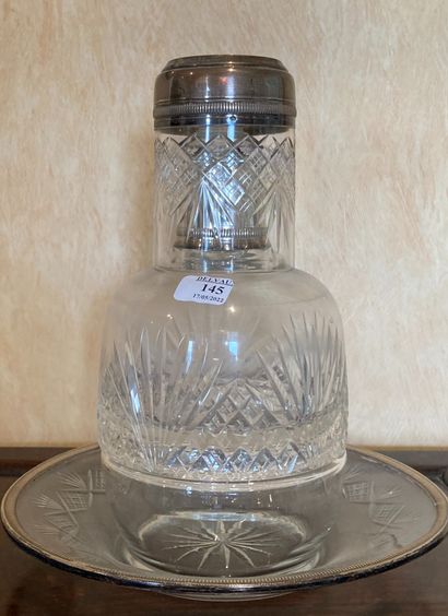 Water glass out of crystal cut of crosses...