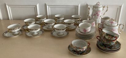 Set in Limoges porcelain: - suite of nine...