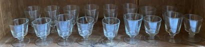 Service of glasses of truncated cone shape...