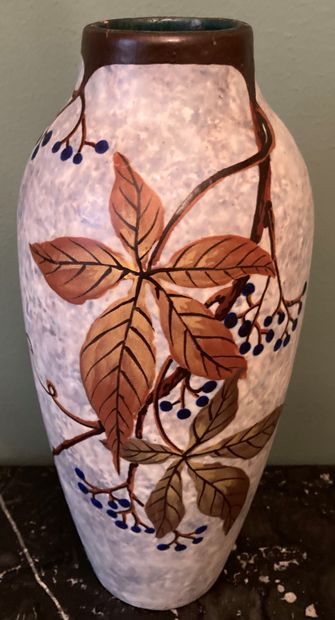 Louis DAGE (1885-1963): - Ceramic vase decorated...