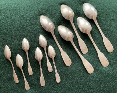 Set in silver (950), uniplat model, including...