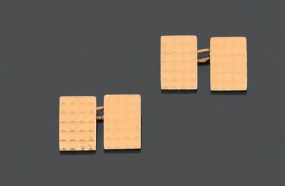 Pair of cufflinks in 18K (750) yellow gold,...