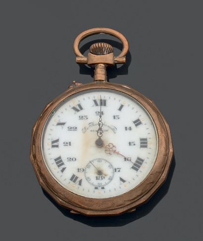 Montre de gousset en métal doré, le boîtier...
