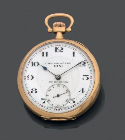 Montre chronomètre de gousset en or jaune...